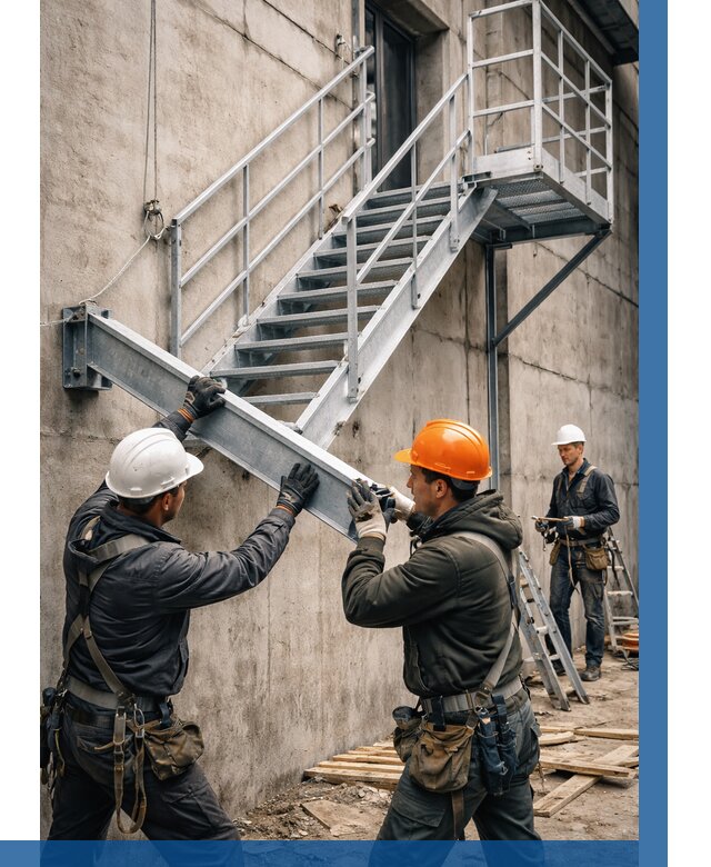 Монтаж металлических лестниц в Заинске от 15254 р. | ВЫСОТНИК-Знс