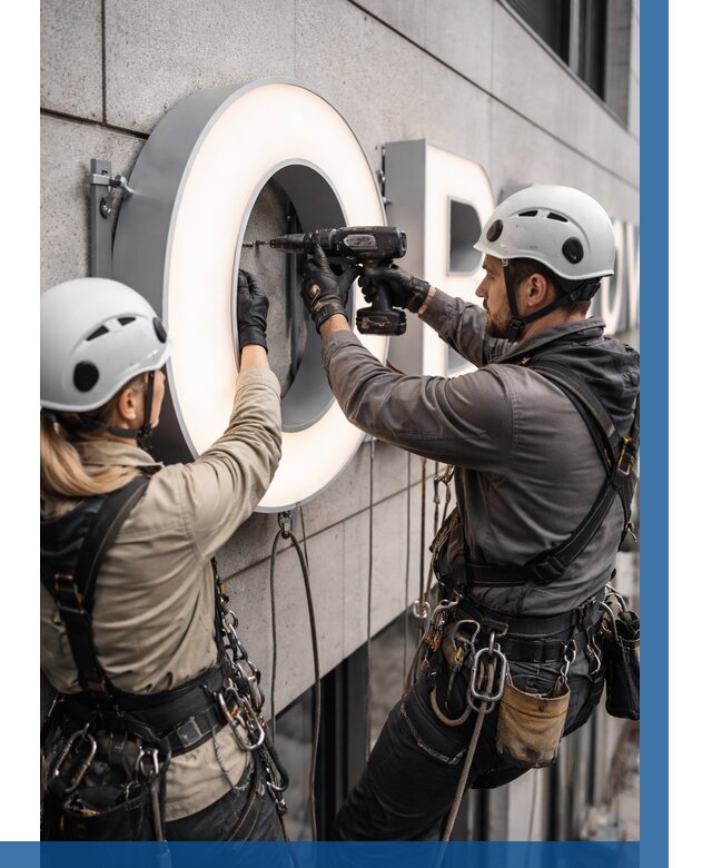 Монтаж световых букв в Заинске от 3051 р. под ключ ВЫСОТНИК-Знс