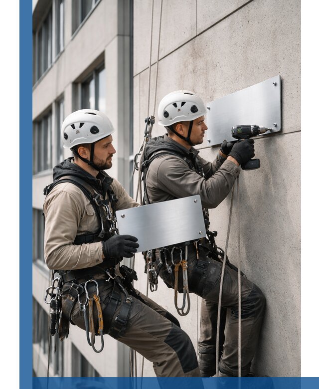 Монтаж табличек и указателей в Заинске для зданий и сооружений