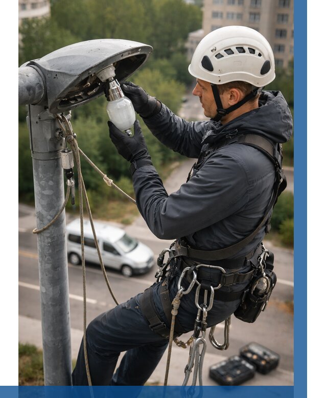 Замена ламп на высоте в Заинске от 2542 р. | ВЫСОТНИК-Знс