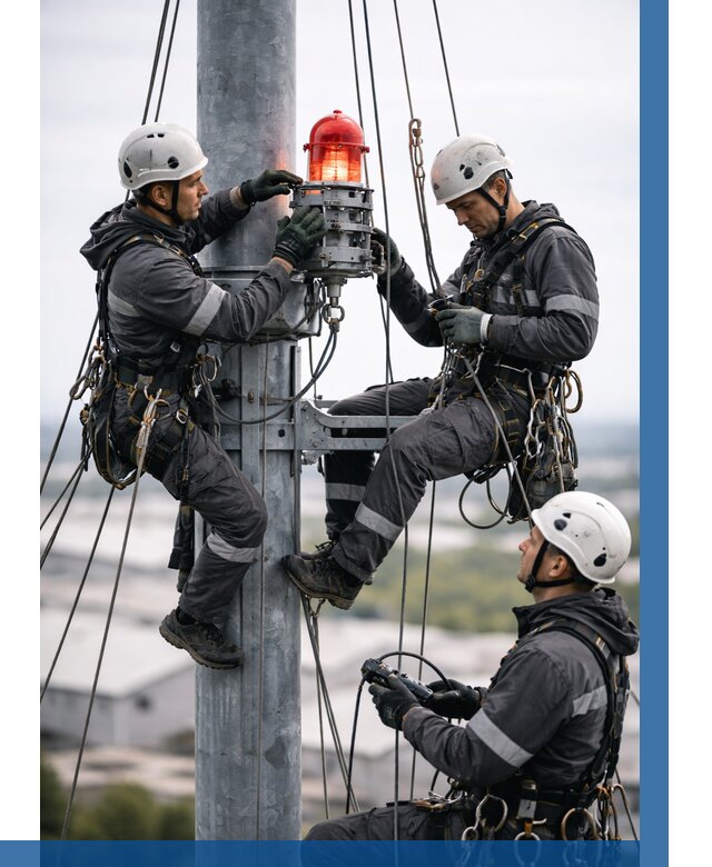 Монтаж заградительных огней в Заинске от 8644 р. | ВЫСОТНИК-Знс