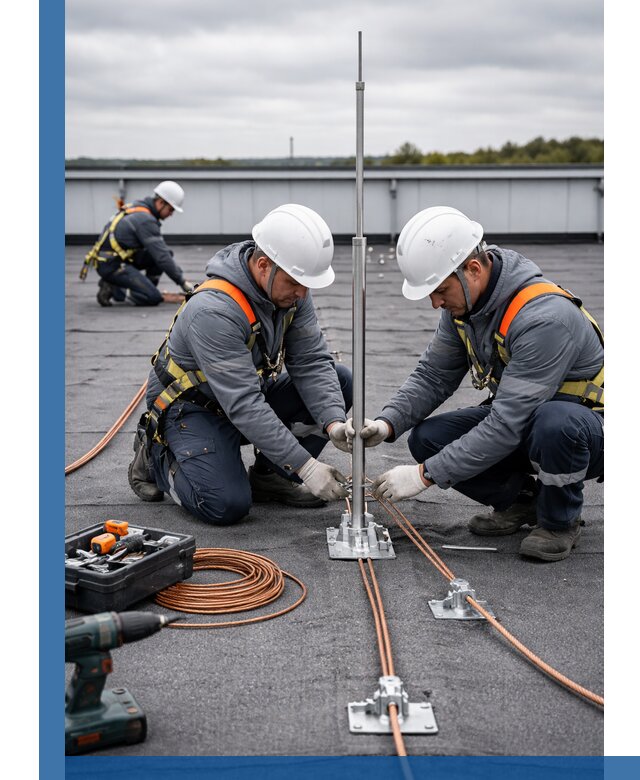 Монтаж молниезащиты на кровле в Заинске под ключ с гарантией