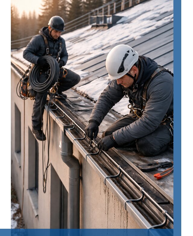 Монтаж греющего кабеля на кровле в Заинске от 458 р. | ВЫСОТНИК-Знс