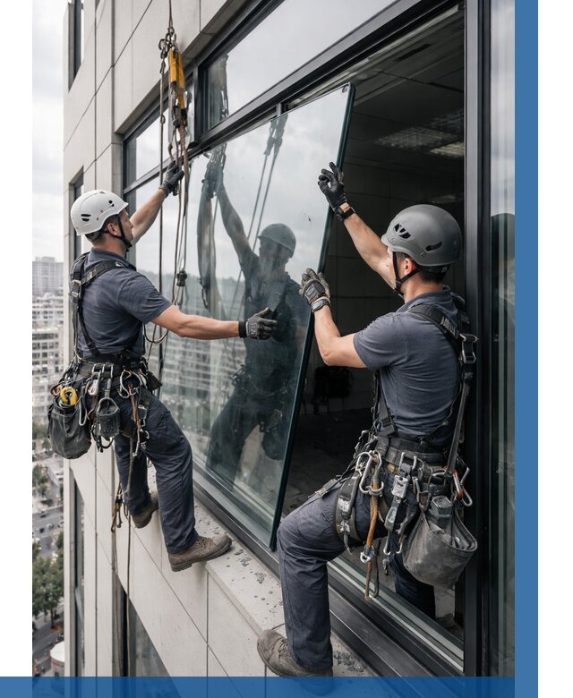 Замена стеклопакетов на высоте в Заинске от 5593 р. | ВЫСОТНИК-Знс