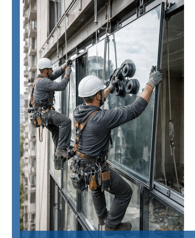 Витражное остекление фасадов и лоджий в Заинске под ключ