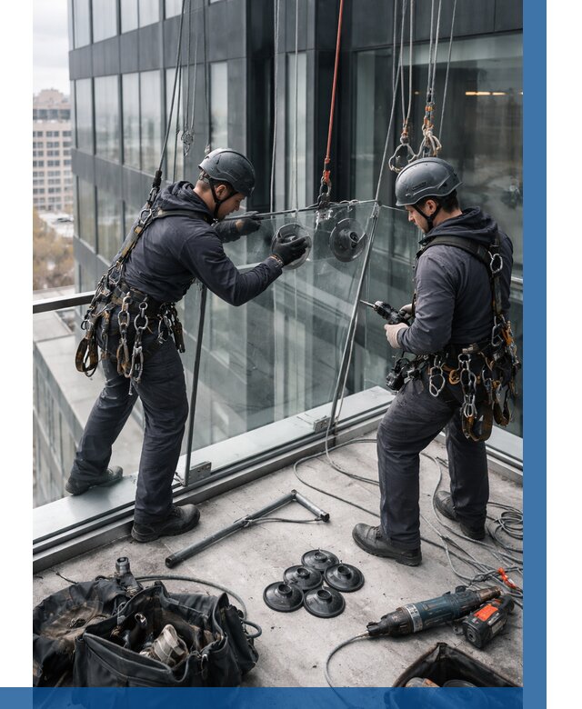 Монтаж стеклянных ограждений в Заинске от 2542 р. | ВЫСОТНИК-Знс