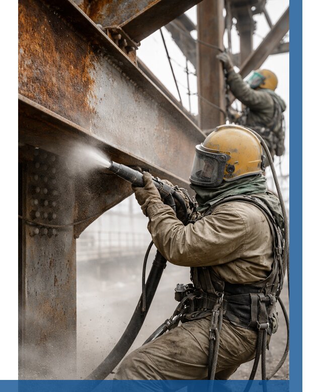 Пескоструйная очистка металлоконструкций в Заинске по 610 р. ВЫСОТНИК-Знс