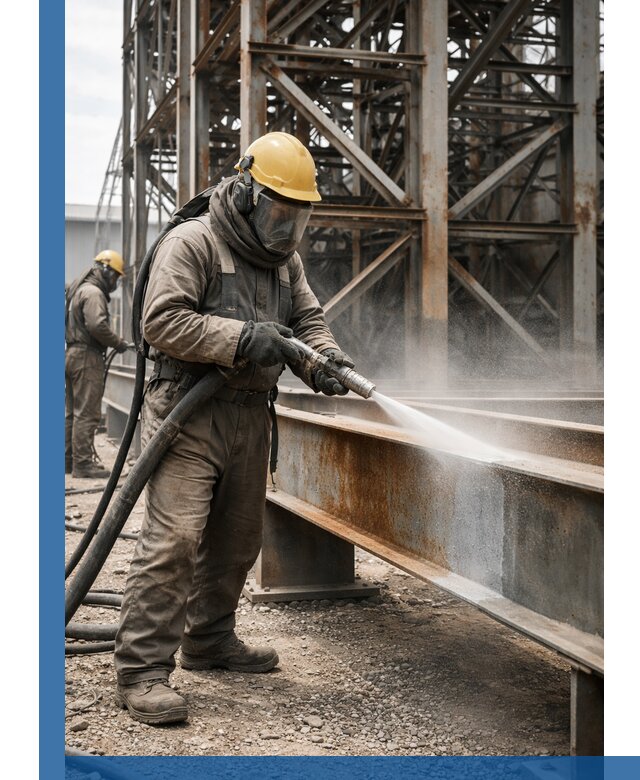 Пескоструйная очистка металлоконструкций в Заинске промышленная