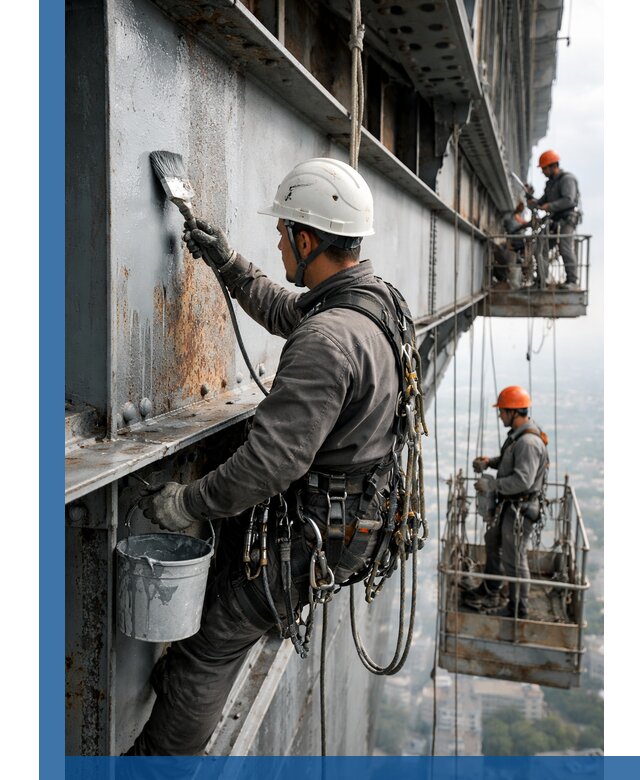 Покраска металлоконструкций на высоте в Заинске профессионально