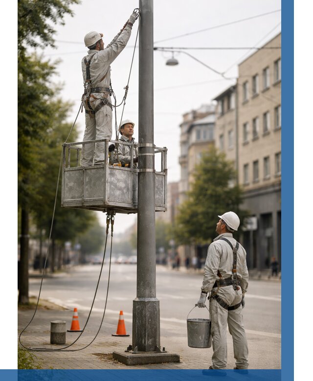 Покраска опор освещения в Заинске от 5085 р. | ВЫСОТНИК-Знс