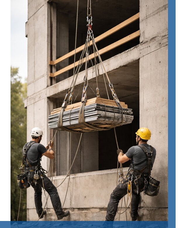 Подъем материала на этаж веревками в Заинске от 1525 р. | ВЫСОТНИК-Знс