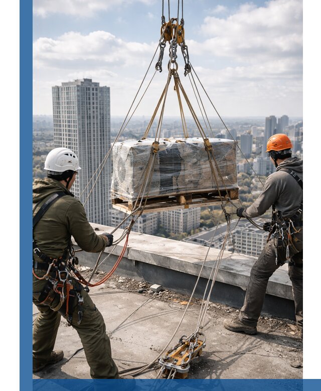Подъем и монтаж крупногабаритных грузов на крышу в Заинске