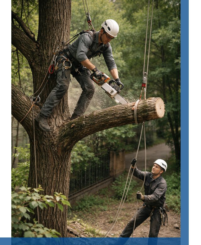 Спил деревьев альпинистами в Заинске от 8135 р. | ВЫСОТНИК-Знс