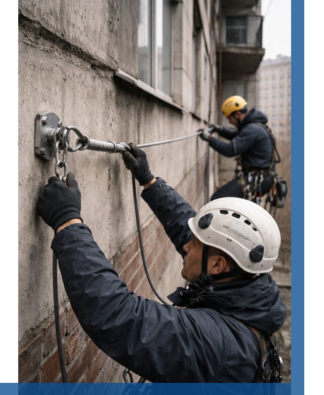 Монтаж анкерных линий в Заинске от 3051 р. | ВЫСОТНИК-Знс