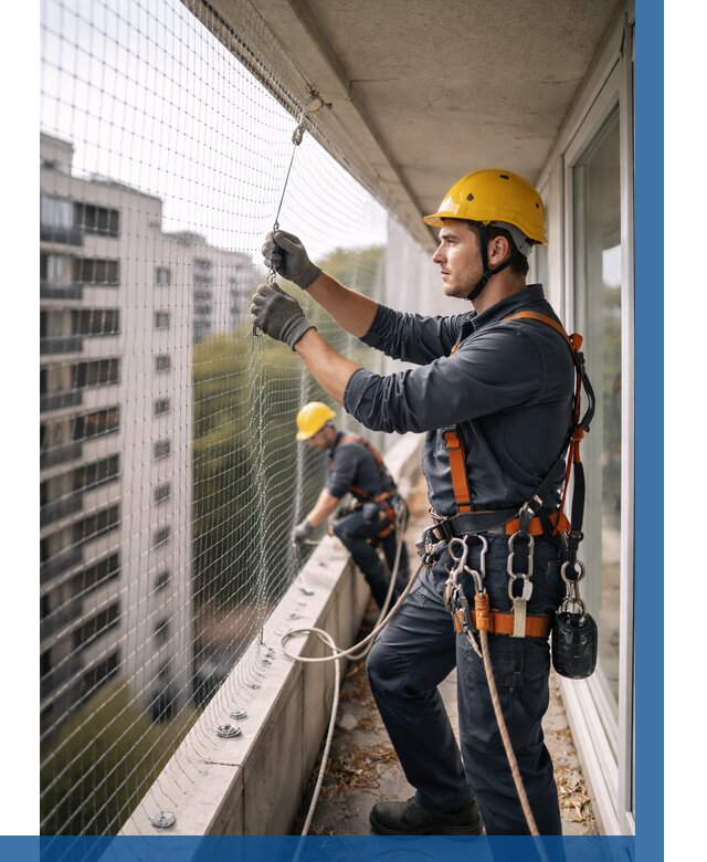 Монтаж сетки от птиц в Заинске от 4576 р. | ВЫСОТНИК-Знс